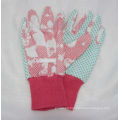 Kids Floral Printing Garden Glove, PVC DOT Work Glove